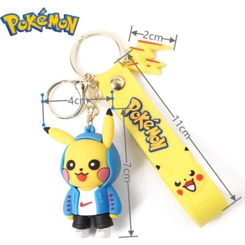 Pokemon Genuine Pokemon Action Figure Pikachu Keychain Model Keychain Pokemon Keychain Squirtle Psyduck Car Keychain Toys