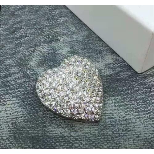 Hot Women Heart Rhinestone Silver Plated Brooch Pin Wedding Bridal Broach Breastpin brooch woman jewelry