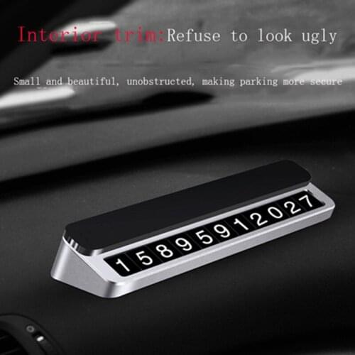 Alloy Night Luminouas Sliding Car Dashboard Temporary Notification Mobile Phone Number Plate Temporary Parking Card Car-styling