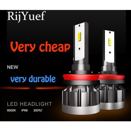 RijYuef car LED headlight Bulb 1901 uses the latest CSP chip H1 H4 H7,output 40w 4000lm 6000k ultra-bright light,free shipping