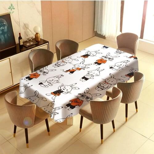 Cute Cartoon Rabbit, Waterproof And Grease-proof Tablecloth, Table And End Table Decoration