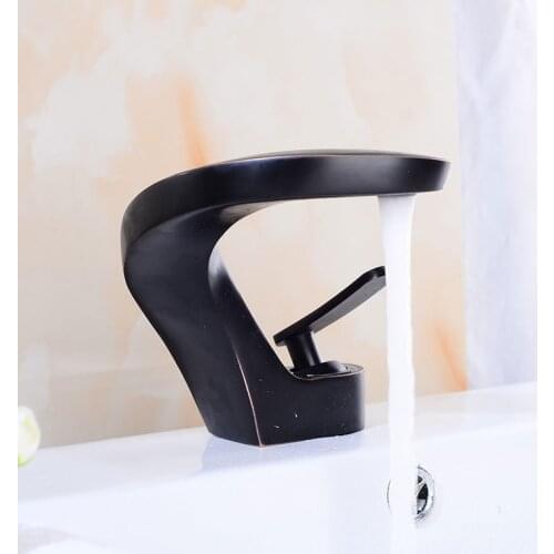 Basin Faucet Cold and Hot Black/ Chrome/ Nickel Brass Faucets Bathroom basin sink Mixer Deck Mounted S-shaped art Taps