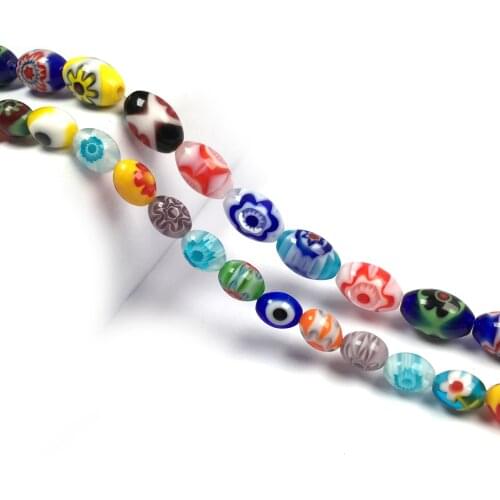 Millefiori Flower Lampwork Glass Beads High Quality Loose Spacer Beads for Jewelry Making DIY Supplies Fit Necklace Bracelet