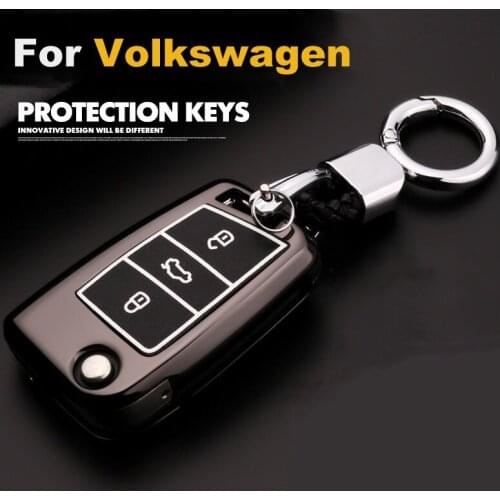 Luminous Leather Car Key Cover Case For Volkswagen VW Tiguan 2018 Magotan Passat B8 Touran Jetta Bora Touareg CrossFox Plus Eos