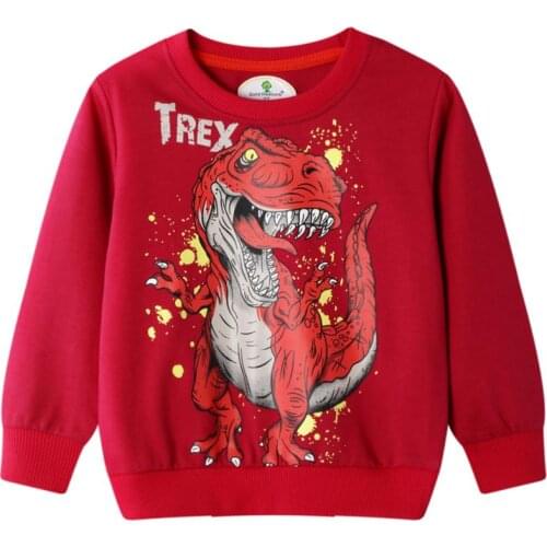 Spring boy dinosaur sweater brand boys and girls pullover sweater childrens cotton cartoon top