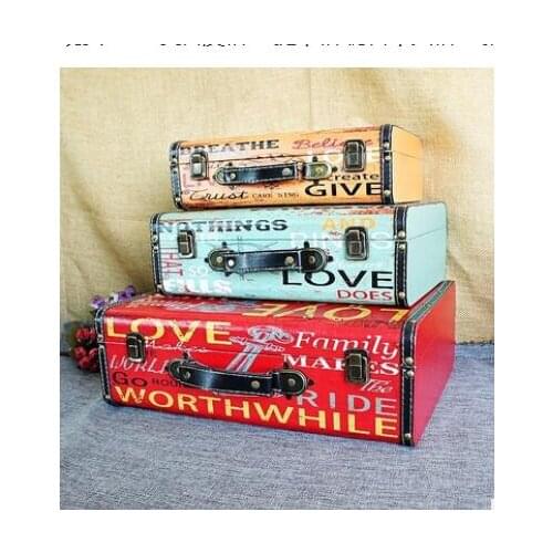 Vintage series of vintage leather wooden cases and three sets of shooting props Wholesale factory direct selling