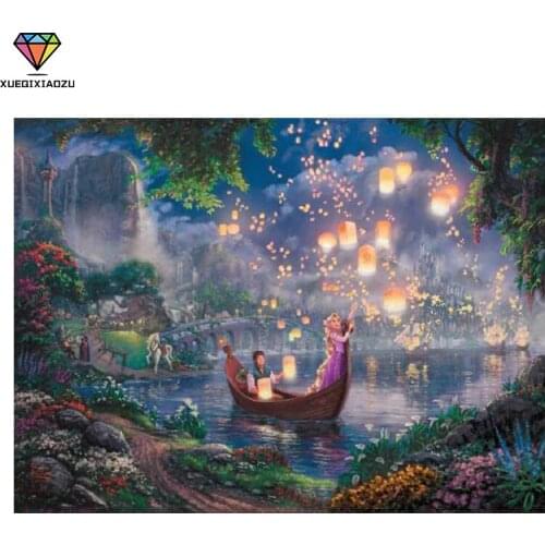 XUEQIXIAOZU 5D DIY Painting Full Round Diamond The Beautiful Night Picture Cross Stitch Mosaic Picture Rhinestones Embroidery