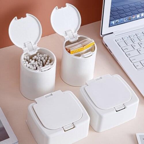 Rangement Box Storage Bocal En Verre Avec Couvercle Pot Crayon Fiole Bouchon Liege Cotton Swab Storage Bucket Dustproof 2021