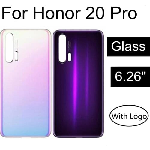 6.26" Back Glass For Huawei Honor 20 Pro Battery Cover Rear Panel Door Housing Case for Honor 20pro Honor20 Pro Battery Cover