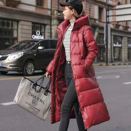 Winter ladies long down jacket jacket thick warm white duck down hoodie jacket 2020...h00148