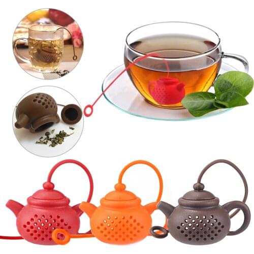 1pcs Tea Bag Teapot-Shape Teaware Creative Silicone Kitchen Gadget Leaf Filter Repeatable Infuser Strainer Diffuser Accessory