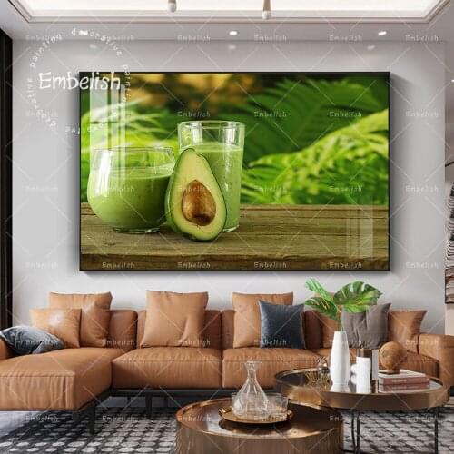 1 Pieces Green Vegetables Juice Fruits Food Wall Posters For Kitchen Home Decor Dinning Room Fashion Pictures HD Canvas Painting