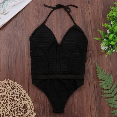2021 Sexy One-Piece Swimsuit Push Up Sexy Balck Swimwear Women Monokini Tummy Control Swimsuit Bodysuit High Waist Bathing Suit