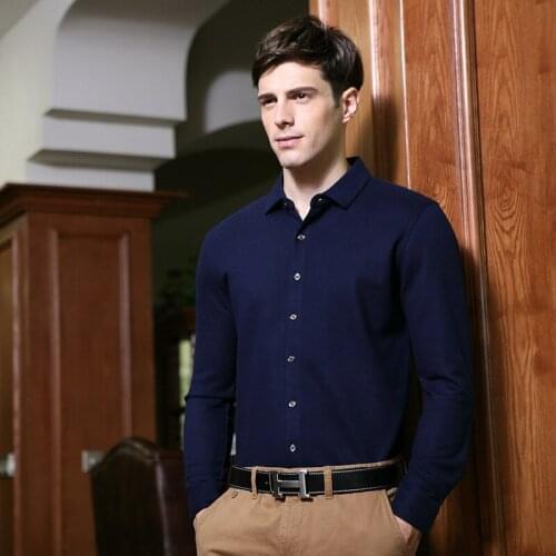 MRMT 2018 Brand New Mens Shirts Casual Lapel Shirts for Male Solid Color Tops Long Sleeves Shirt