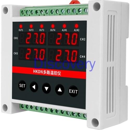 4 Channel Meter 485 Communication with PLC Intelligent PID Control Digital Display Multi-way Guide Temperature Controller