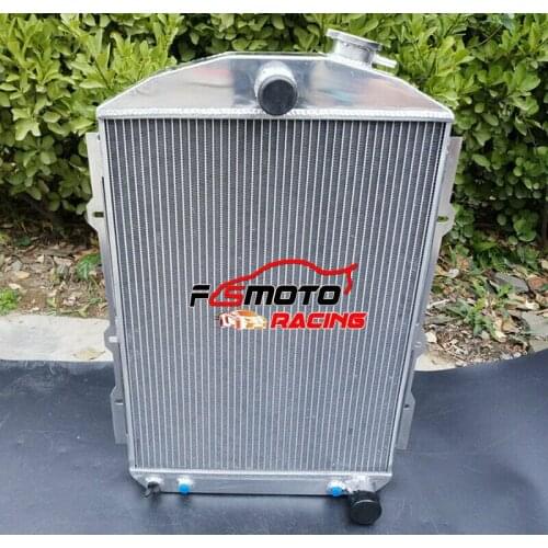 3 ROW Full Aluminum Alloy Radiator for 1938 chevy hot/street Rod 350 V8 WO Tranny Cooler MT
