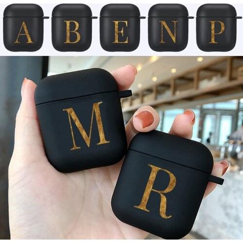 Airpods Cases for Apple AirPods 2 /1 Gen Earphone Cases Letter Pattern Matte Cover Wireless Bluetooth Charging Box