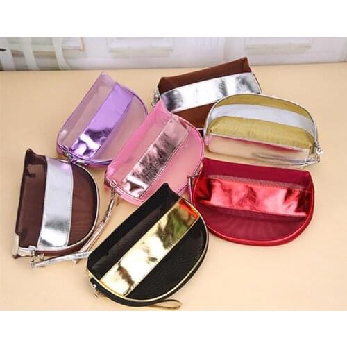 Coofit 1pc Fashion Mesh Toiletry Bag Large Capacity Portable Makeup Pouch Semicircle Cosmetic Bag For Outdoor Travel