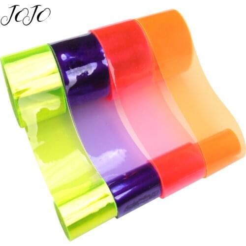JOJO BOWS 38mm 5y Transparent PVC Ribbon For Crafts Solid Crystal Sheets For Needlework DIY Hair Bows Party Decor Home Textile