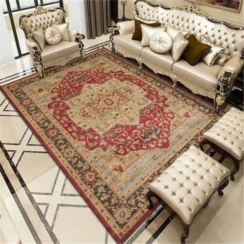 Vintage Boho Carpet for Living Room Rectangle Area Rugs Retro Persian Style Home Decor Rugs Soft Non-Slip Bedroom Study Mats