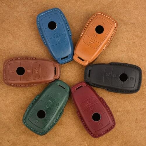 Leather Car Key Cover Case Shell Bag Protect Key Ring for Mercedes Benz 2017 E Class W213 2018 S class Accessories Covers
