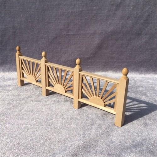 1/12 Scale Dollhouse Miniature Handrail Wooden Outdoor Garden Furniture Accessories Toy