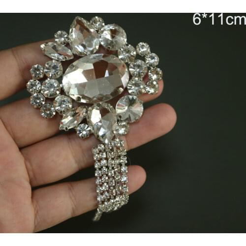 Fashion Luxury Glass Rhinestone patches for clothing DIY handmade beaded parches appliques pin badge decoration flower