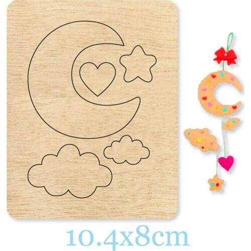 Moon Stars Pendant Earring Wood Cutting Dies For DIY Leather Cloth Paper Craft Fit Common Die Cutting Machines on the Market New