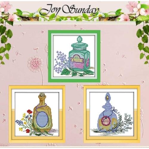 The wine bottle and flowers Counted Cross Stitch 11CT 14CT Cross Stitch Set Wholesale Cross-stitch Kit Embroidery Needlework