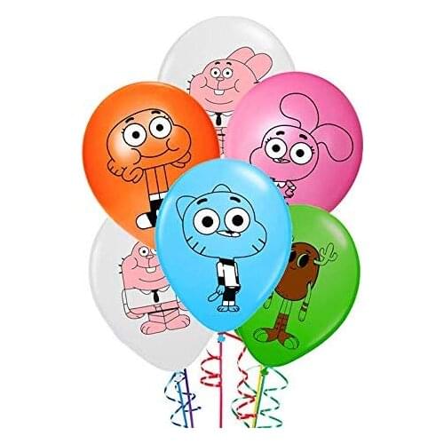 15Pcs The Amazing World of Gumball Party balloon Decorations Set, Anime Theme Birthday Supplies Balloons Baby Shower Birthday