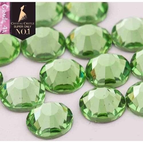 Small size grade 4A glass flatback rhinestone Peridot non hot fix crystal none glue no hotfix strass rhinestones for nail art