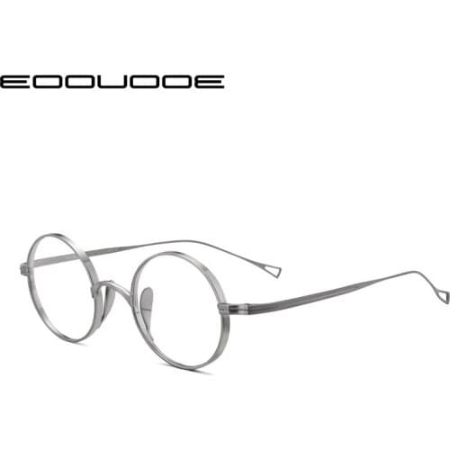 2020 New Vintage Men Pure Titanium Glasses Frame Round Women Luxury Brand Myopia Prescription Optical Eyeglasses Frame Eyewear