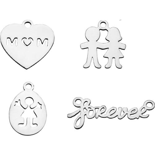 New Arrival Stainless Steel Floating MOM Love Baby Forever Charm Pendants for Bracelet Necklace DIY Jewelry Making