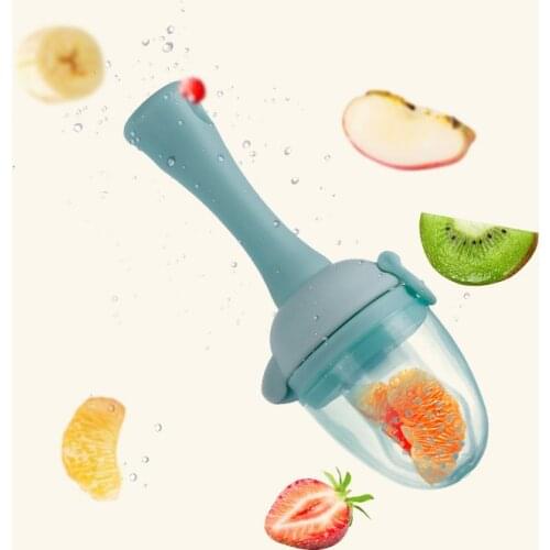 New Push-on Bite Teether Fresh Food Fruit Silicone Nipple Feeding Handle for Baby Kids Children Infant Teething Pacifier Bottle