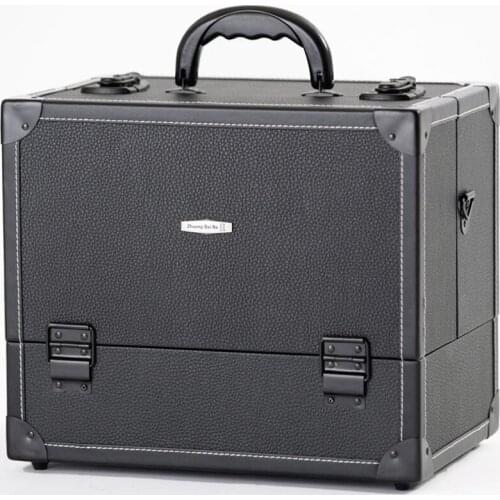 Solid Multi-function Makeup Organizer Fashion Lady Cosmetic Case Make Up Storage Box Large Capacity Cometics Travel Bag Box