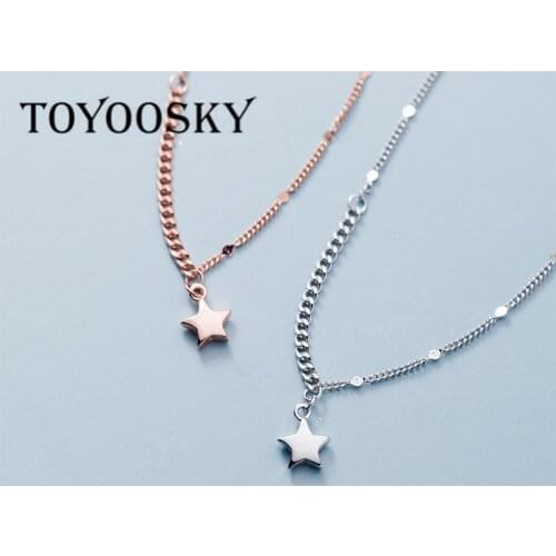 1 Piece Real 925 Sterling Silver Tiny Five-pointed Star Necklace Vintage Collares For Women Birthday Souvenir Boutique Jewelry