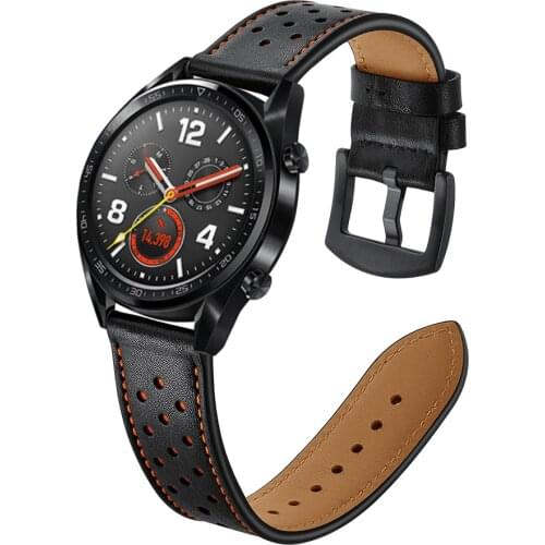 22mm band for Samsung Galaxy watch 3 46mm correa Gear S3 amazfit Bip Huawei watch GT 2 strap Genuine Leather Bracelet belt 41/45