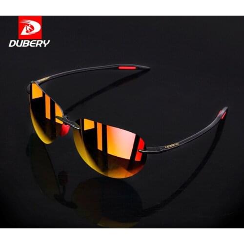 DUBERY Fashion Pilot Sunglasses Men Women High Quality UV400 Lens Rimless Sun Glasses Outdoor Travel Lightweight Goggles