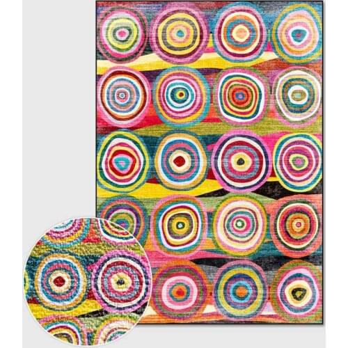 Modern carpet Circular geometric pattern print Non-Slip Floor Mat Home living room Bedroom bedside large area Rug decor door mat
