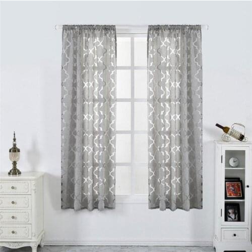 Lantern Cut Flower Bubble Print Bedroom Living Room Half Blackout Curtain Drapes White Black Grey Brown Multiple Color Options