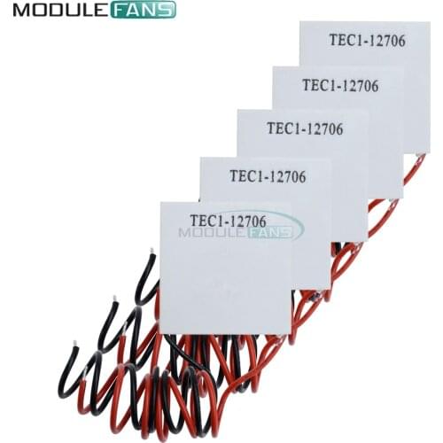 5PCS 12706 TEC1-12706 TEC Thermoelectric Cool Cooler Peltier 12V Semiconductor Refrigeration TEC112706 Heatsink Plate Module