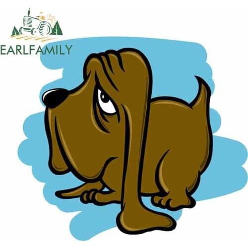 EARLFAMILY 13cm x 11.6cm For Melancholy Dog Vinyl Car Wrap Stickers Creative Graphic Decal Repair Waterproof For JDM SUV RV
