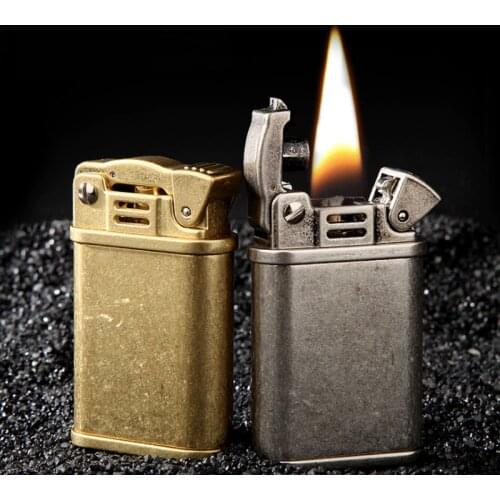 Vintage Metal Kerosene Lighters Oil Gasoline Automatic Ejection Ignition Cigarette Lighter Gadget gasoline Fire gift