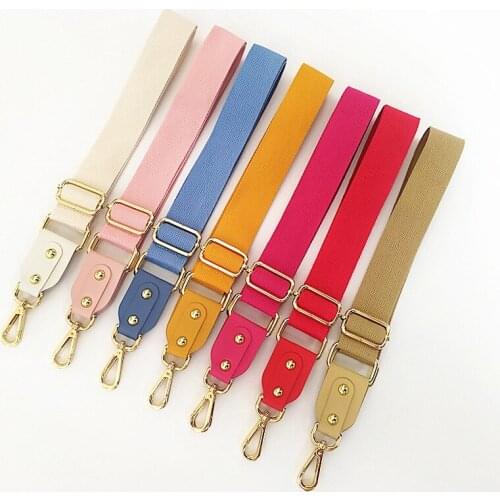 Fashion Adjustable Shoulder Bag Belt Widened Bag Shoulder Straps Pure Color Wide Bag Straps Cotton Fabric Long Straps For Women