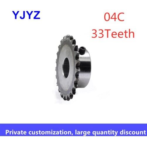 1PC 33Teeth 5 6 8 10mm Bore 04C Sprocket Wheel Industrial Chain Gear With M5 Hole