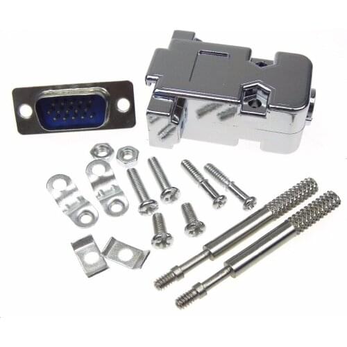 10pcs/lot DB15-15pin male Cable soldering type socket with the screws DB15 cable connector for subway