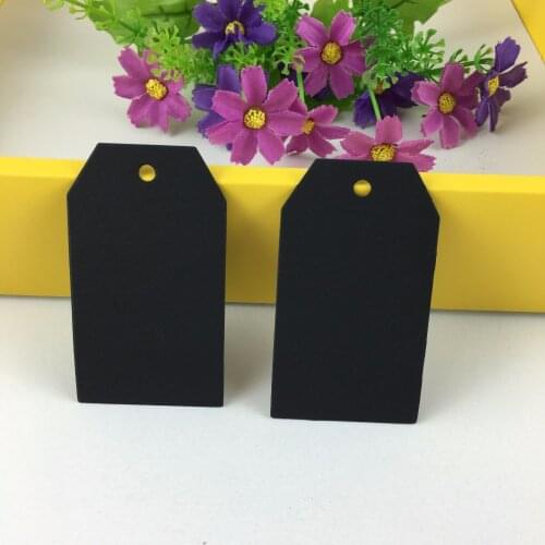 200PCS/lot 7*4cm Kraft Black Paper Cut Corner Hang Price Tags Luggage/Price Tag Labels Mark DIY Hand made Accept Custom Logo