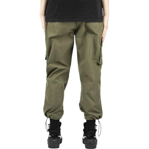 2021 New Fashion Mens Solid Color Cargo Harem Pants Wide-leg Adjustable Ankle Straps Hip Hop Style Lantern Trousers 3 Styles
