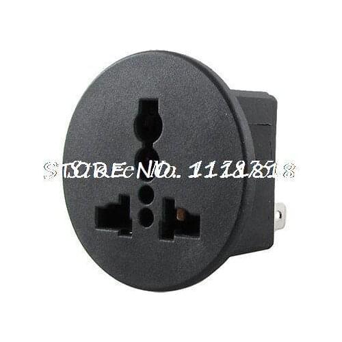 AC 250V 13A 3 Pin Terminals Universal Round Panel Socket Plug Outlet Black