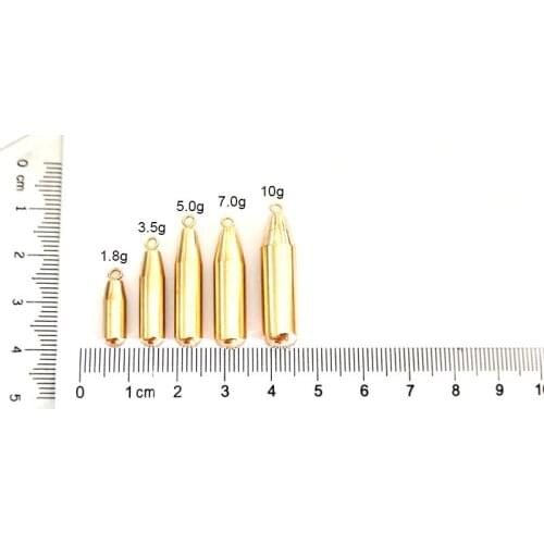 AP09 Stick Type Copper Weight Sinkers with Cirle Hole 3.5g/5g/7g/10g/14g/20g/30g Fishing Accessaries